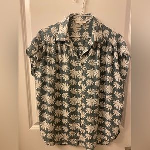 Light blue-gray and white J.Cree blouse